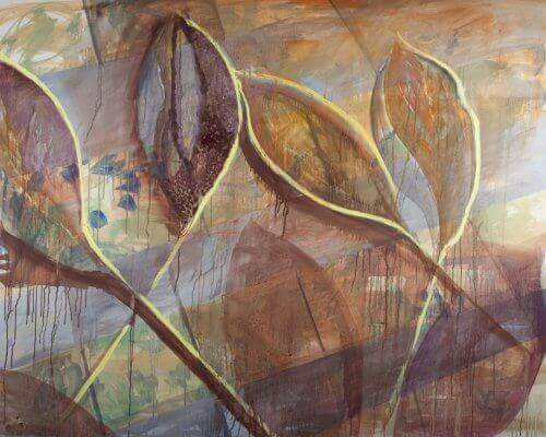 BROWN LEAVES AND SHADOWS paintings