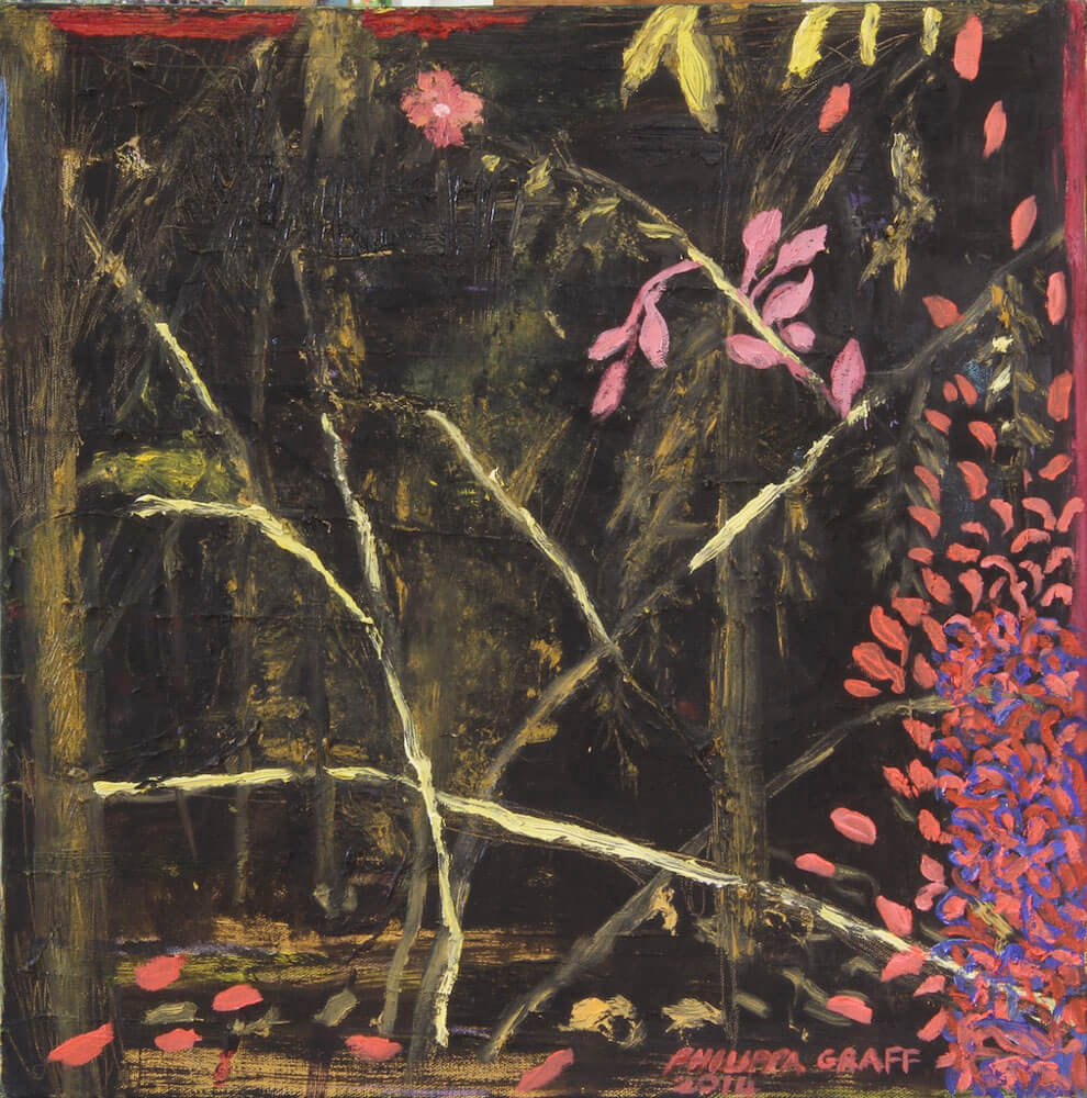 Etched in Yellow with Blossoms painting